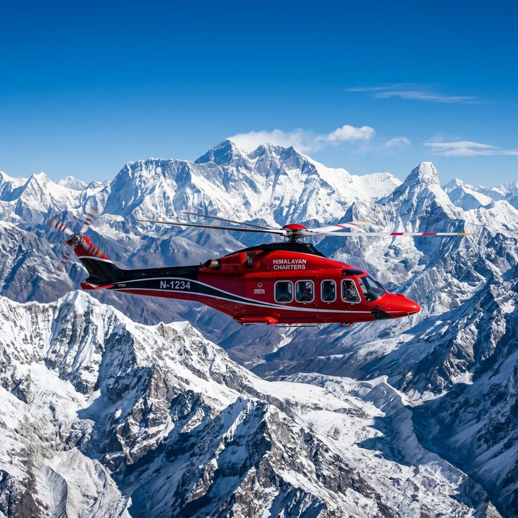 Chartered helicopter for Simikot-Hilsa transit