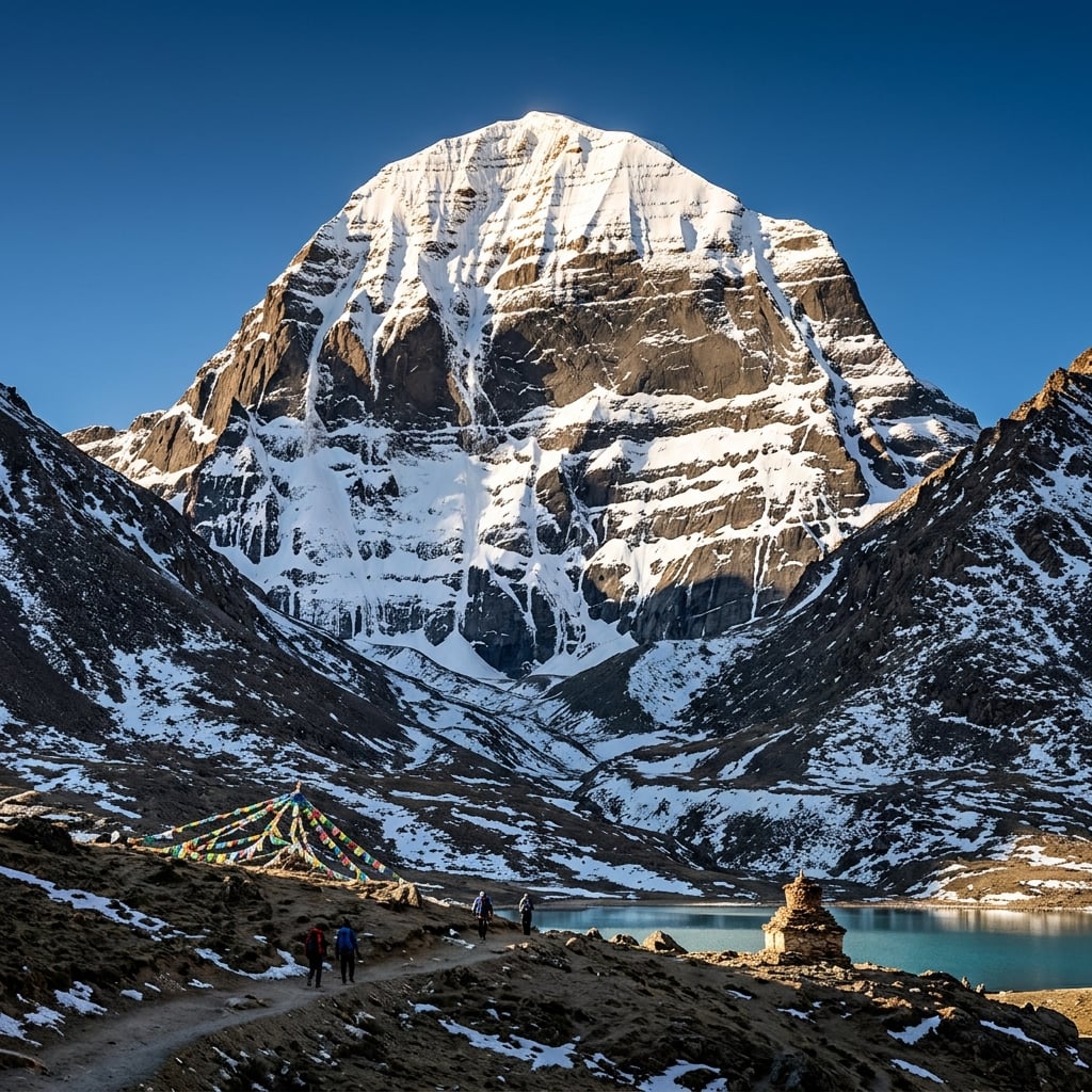 Majestic snowy peaks of the Himalayas