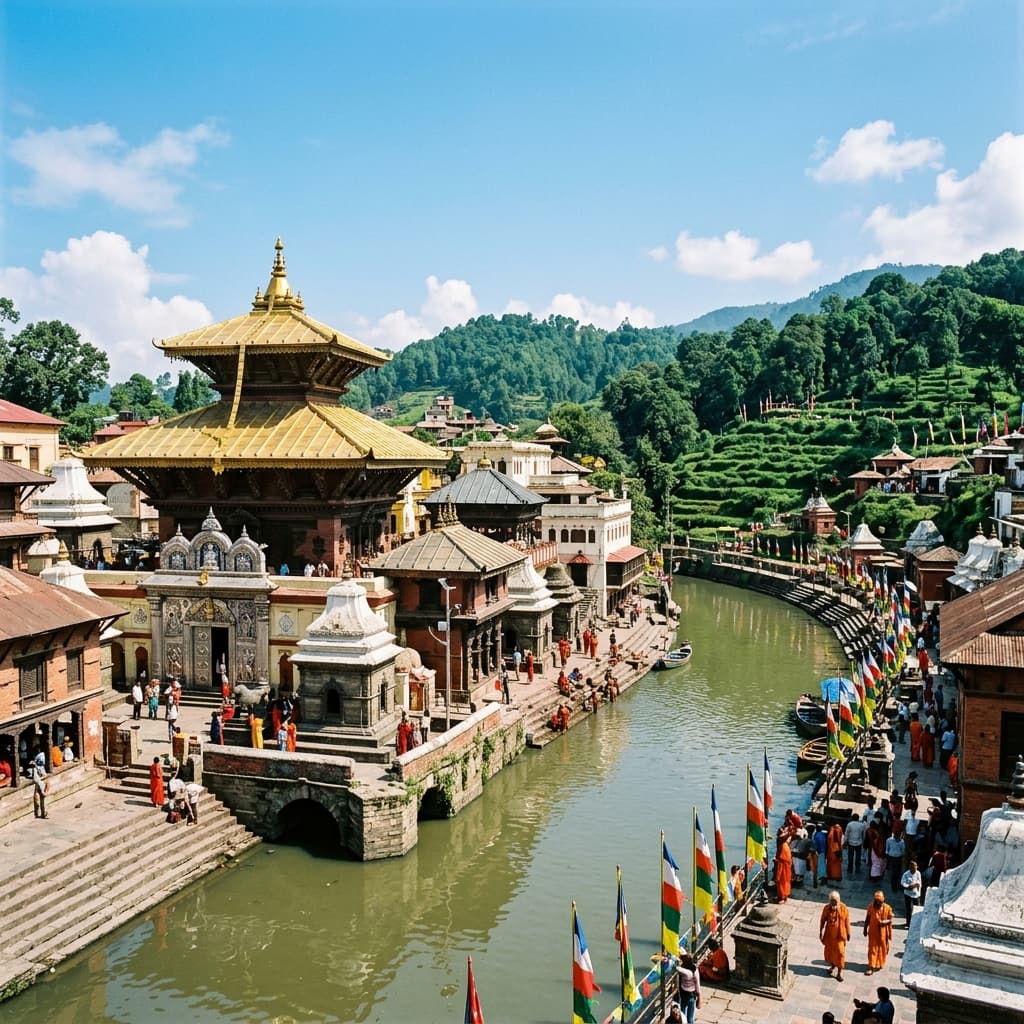 Holy Pashupatinath Temple on Bagmati River